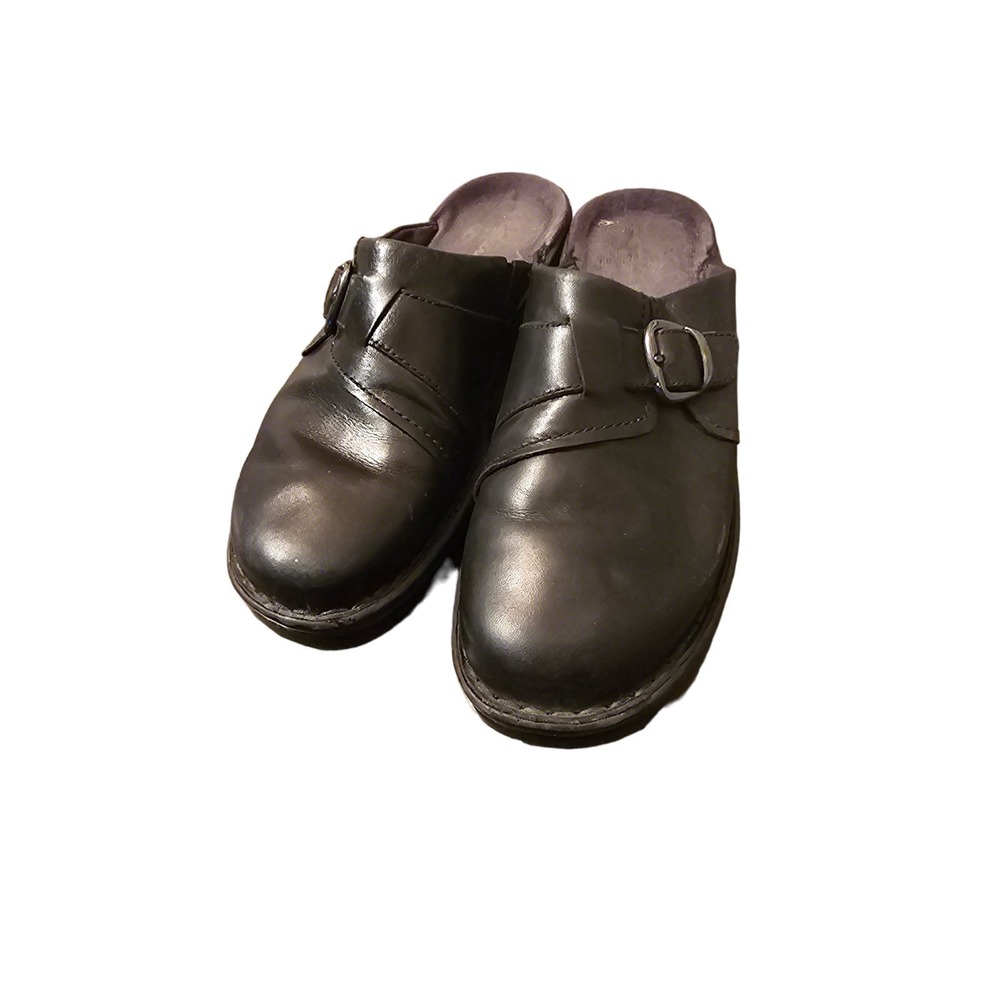 Clarks Black slip on mules women's size 8